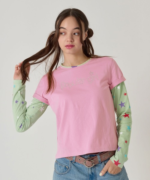 TINA：JOJUN（ティーナジョジュン）の「レイヤード デザイン ロンT TINA：JOJUN（Tシャツ/カットソー・レディース・ホワイト/ピンク・M）」の17枚目の写真