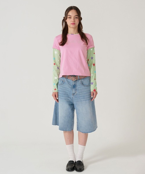 TINA：JOJUN（ティーナジョジュン）の「レイヤード デザイン ロンT TINA：JOJUN（Tシャツ/カットソー・レディース・ホワイト/ピンク・M）」の14枚目の写真