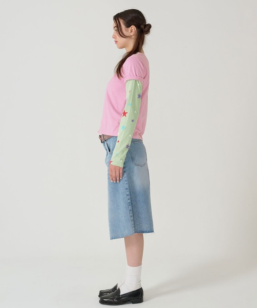 TINA：JOJUN（ティーナジョジュン）の「レイヤード デザイン ロンT TINA：JOJUN（Tシャツ/カットソー・レディース・ホワイト/ピンク・M）」の13枚目の写真