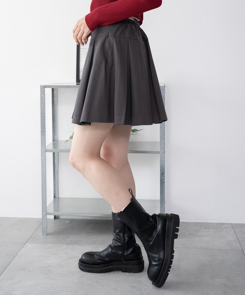 WEGO(ウィゴー)の「WEGO/ツイルプリーツミニスカパン(スカート・レディース・グレー/ブラック・FREE)」の14枚目の写真