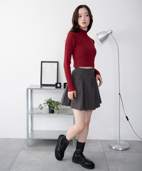 WEGO(ウィゴー)の「WEGO/ツイルプリーツミニスカパン(スカート・レディース・グレー/ブラック・FREE)」の7枚目の写真