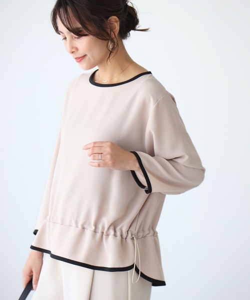 Ehre style(エーレスタイル)の「インせず決まる 手抜きに 見えない 楽トップス(シャツ/ブラウス・レディース・ベージュ/ブラック・FREE)」の7枚目の写真