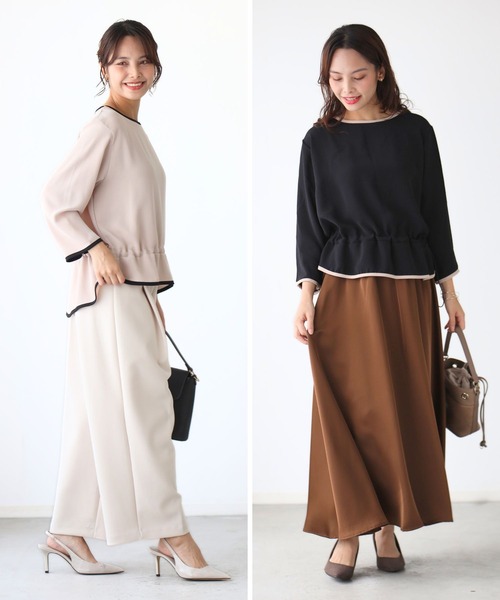 Ehre style(エーレスタイル)の「インせず決まる 手抜きに 見えない 楽トップス(シャツ/ブラウス・レディース・ベージュ/ブラック・FREE)」の9枚目の写真