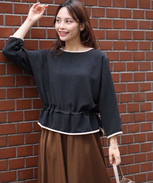 Ehre style(エーレスタイル)の「インせず決まる 手抜きに 見えない 楽トップス(シャツ/ブラウス・レディース・ベージュ/ブラック・FREE)」の19枚目の写真