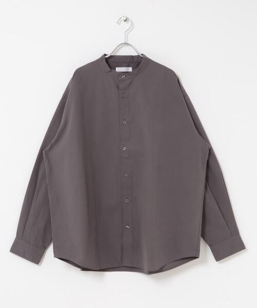 SENSE OF PLACE by URBAN RESEARCH（センスオブプレイスバイアーバンリサーチ）の「ピーチブロードバンドカラーロングスリーブシャツ（シャツ/ブラウス・メンズ・チャコールグレー/ライトブルー/ライトグレー・MEDIUM/LARGE）」の2枚目の写真
