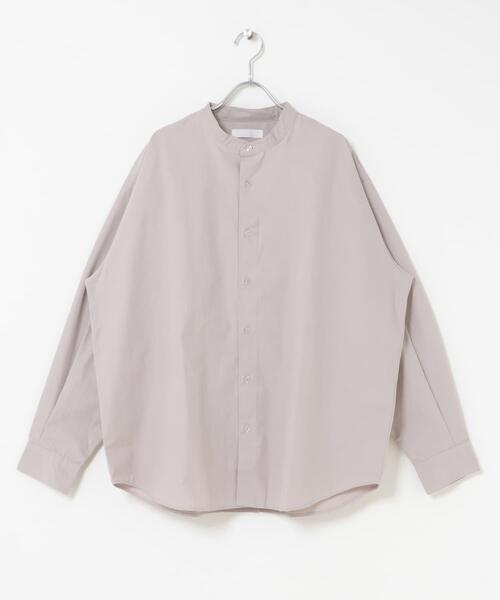 セール】ピーチブロードバンドカラーロングスリーブシャツ（シャツ