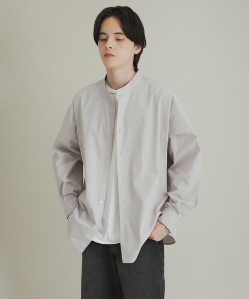 SENSE OF PLACE by URBAN RESEARCH（センスオブプレイスバイアーバンリサーチ）の「ピーチブロードバンドカラーロングスリーブシャツ（シャツ/ブラウス・メンズ・チャコールグレー/ライトブルー/ライトグレー・MEDIUM/LARGE）」の10枚目の写真