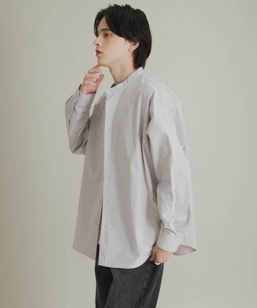 SENSE OF PLACE by URBAN RESEARCH（センスオブプレイスバイアーバンリサーチ）の「ピーチブロードバンドカラーロングスリーブシャツ（シャツ/ブラウス・メンズ・チャコールグレー/ライトブルー/ライトグレー・MEDIUM/LARGE）」の11枚目の写真