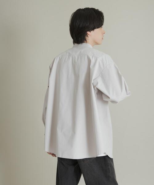 SENSE OF PLACE by URBAN RESEARCH（センスオブプレイスバイアーバンリサーチ）の「ピーチブロードバンドカラーロングスリーブシャツ（シャツ/ブラウス・メンズ・チャコールグレー/ライトブルー/ライトグレー・MEDIUM/LARGE）」の13枚目の写真