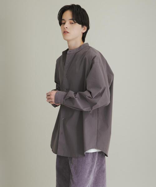 SENSE OF PLACE by URBAN RESEARCH（センスオブプレイスバイアーバンリサーチ）の「ピーチブロードバンドカラーロングスリーブシャツ（シャツ/ブラウス・メンズ・チャコールグレー/ライトブルー/ライトグレー・MEDIUM/LARGE）」の7枚目の写真