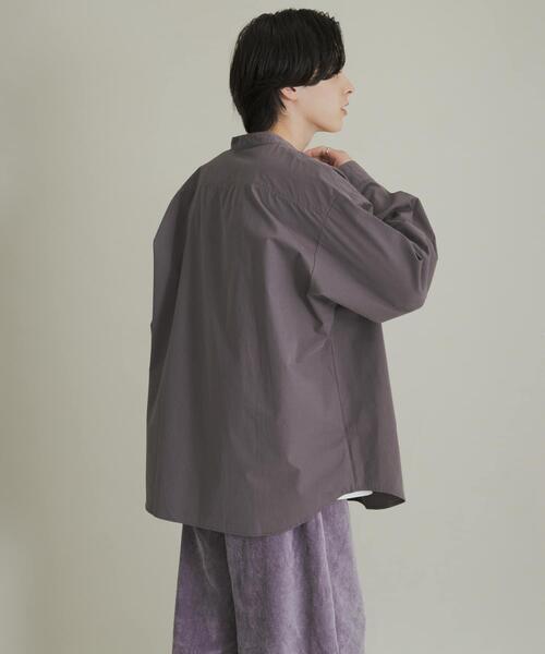 SENSE OF PLACE by URBAN RESEARCH（センスオブプレイスバイアーバンリサーチ）の「ピーチブロードバンドカラーロングスリーブシャツ（シャツ/ブラウス・メンズ・チャコールグレー/ライトブルー/ライトグレー・MEDIUM/LARGE）」の8枚目の写真