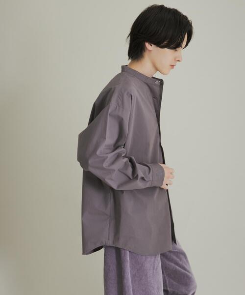 SENSE OF PLACE by URBAN RESEARCH（センスオブプレイスバイアーバンリサーチ）の「ピーチブロードバンドカラーロングスリーブシャツ（シャツ/ブラウス・メンズ・チャコールグレー/ライトブルー/ライトグレー・MEDIUM/LARGE）」の9枚目の写真