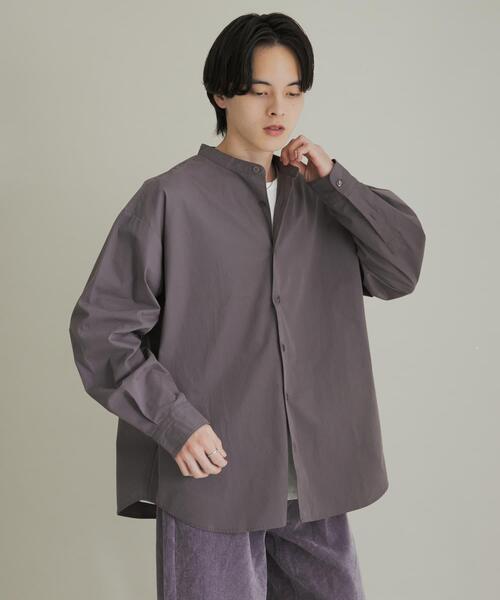 SENSE OF PLACE by URBAN RESEARCH（センスオブプレイスバイアーバンリサーチ）の「ピーチブロードバンドカラーロングスリーブシャツ（シャツ/ブラウス・メンズ・チャコールグレー/ライトブルー/ライトグレー・MEDIUM/LARGE）」の20枚目の写真