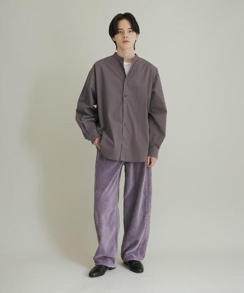 SENSE OF PLACE by URBAN RESEARCH（センスオブプレイスバイアーバンリサーチ）の「ピーチブロードバンドカラーロングスリーブシャツ（シャツ/ブラウス・メンズ・チャコールグレー/ライトブルー/ライトグレー・MEDIUM/LARGE）」の21枚目の写真