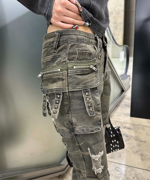 迷彩スタッズベルボトム（その他パンツ）｜sedacle girl