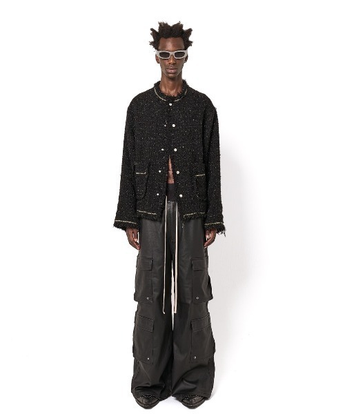 DANKE SCHON(ダンケシェーン)の「DankeSchon/ダンケシェーン/COATING FLARE CARGOPANTS(カーゴパンツ・メンズ・ブラック・L/M/S/XL)」の2枚目の写真