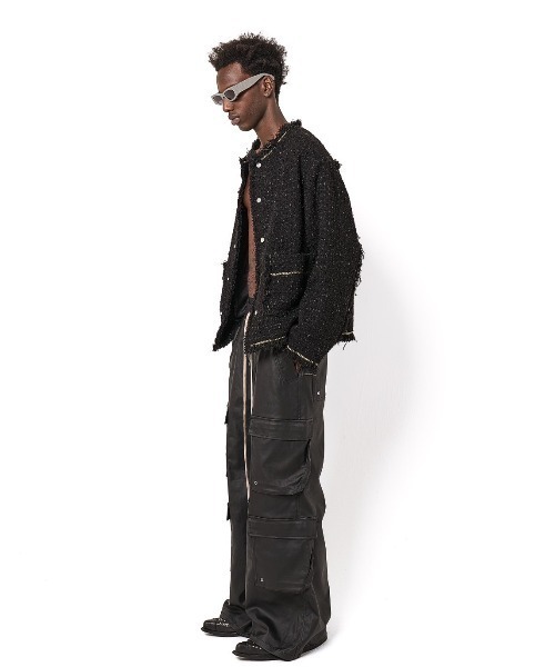 DANKE SCHON(ダンケシェーン)の「DankeSchon/ダンケシェーン/COATING FLARE CARGOPANTS(カーゴパンツ・メンズ・ブラック・L/M/S/XL)」の3枚目の写真