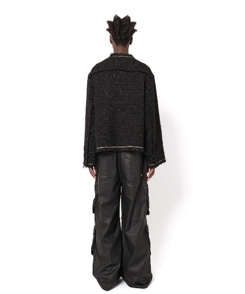 DANKE SCHON(ダンケシェーン)の「DankeSchon/ダンケシェーン/COATING FLARE CARGOPANTS(カーゴパンツ・メンズ・ブラック・L/M/S/XL)」の4枚目の写真