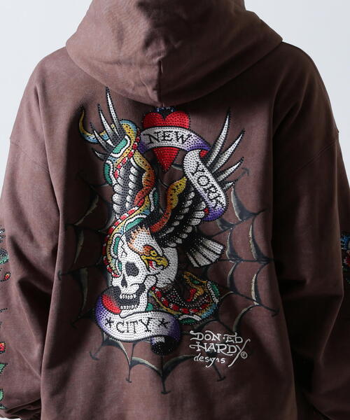 FR(13)NDS(フレンズ)の「FR(13)NDS × Ed Hardy/フレンズ × エド・ハーディ/コラボジップフーディ(パーカー・メンズ・ブラウン/グレー・M/L)」の19枚目の写真