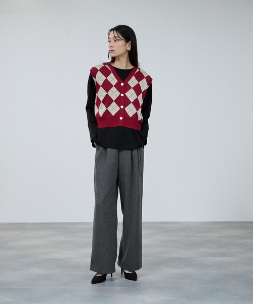 Mac-House(マックハウス)の「milli de l'air オーセンティックツィードタックパンツ(その他パンツ・レディース・ブラック/ブラウン・M/L)」の17枚目の写真