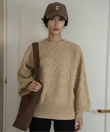 lawgy | pattern rhombus volume sleeve knit / パターンロンバスボリュームスリーブニット(ニット/セーター)
