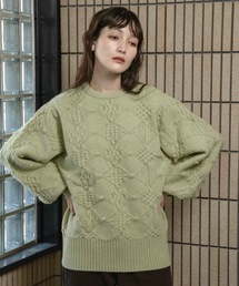 lawgy（ラウジー）の「pattern rhombus volume sleeve knit   パターンロンバスボリュームスリーブニット（ニット/セーター）」