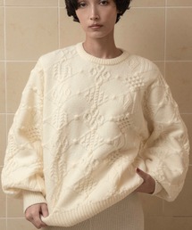 lawgy | pattern rhombus volume sleeve knit / パターンロンバスボリュームスリーブニット(ニット/セーター)