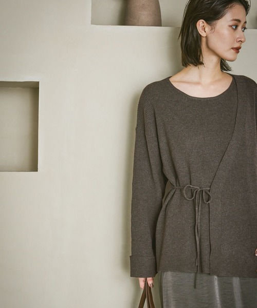 LAKOLE(ラコレ)の「レイヤードライクニットプルオーバー / 594727(ニット/セーター・レディース・ブラウン/アイボリー/ブラック・FREE)」の10枚目の写真