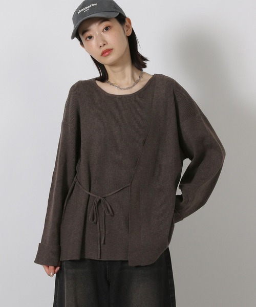 LAKOLE(ラコレ)の「レイヤードライクニットプルオーバー / 594727(ニット/セーター・レディース・ブラウン/アイボリー/ブラック・FREE)」の16枚目の写真