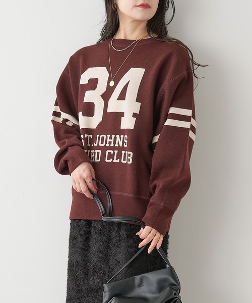St.Johns 3rd club（セントジョンズサードクラブ）の「【St.Johns 3rd club】34 SJ3C ロゴニットプルオーバー（ニット/セーター・レディース・ブラウン・FREE）」の2枚目の写真