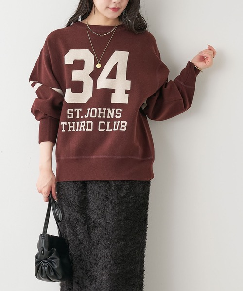 St.Johns 3rd club（セントジョンズサードクラブ）の「【St.Johns 3rd club】34 SJ3C ロゴニットプルオーバー（ニット/セーター・レディース・ブラウン・FREE）」の5枚目の写真