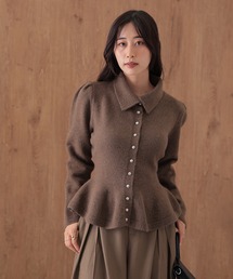 lame peplum knit tops