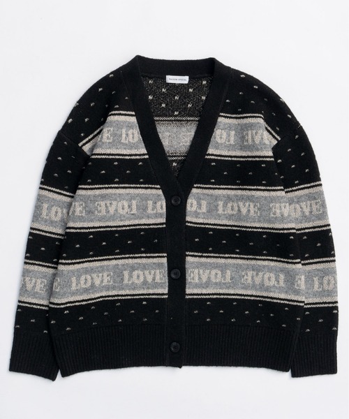 MAISON SPECIAL（メゾンスペシャル）の「LOVE Jacquard Cardigan / LOVEジャカードカーディガン（カーディガン/ボレロ・レディース・ブラック/グレー/オレンジ・FREE）」の12枚目の写真