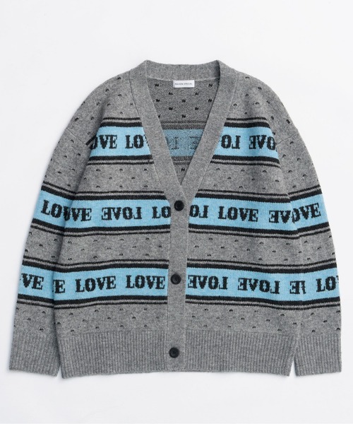MAISON SPECIAL（メゾンスペシャル）の「LOVE Jacquard Cardigan / LOVEジャカードカーディガン（カーディガン/ボレロ・レディース・ブラック/グレー/オレンジ・FREE）」の13枚目の写真