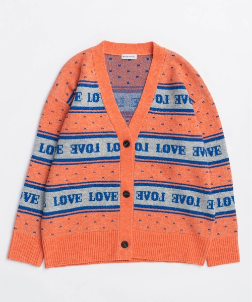 MAISON SPECIAL（メゾンスペシャル）の「LOVE Jacquard Cardigan / LOVEジャカードカーディガン（カーディガン/ボレロ・レディース・ブラック/グレー/オレンジ・FREE）」の14枚目の写真
