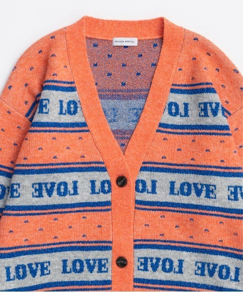 MAISON SPECIAL（メゾンスペシャル）の「LOVE Jacquard Cardigan / LOVEジャカードカーディガン（カーディガン/ボレロ・レディース・ブラック/グレー/オレンジ・FREE）」の16枚目の写真