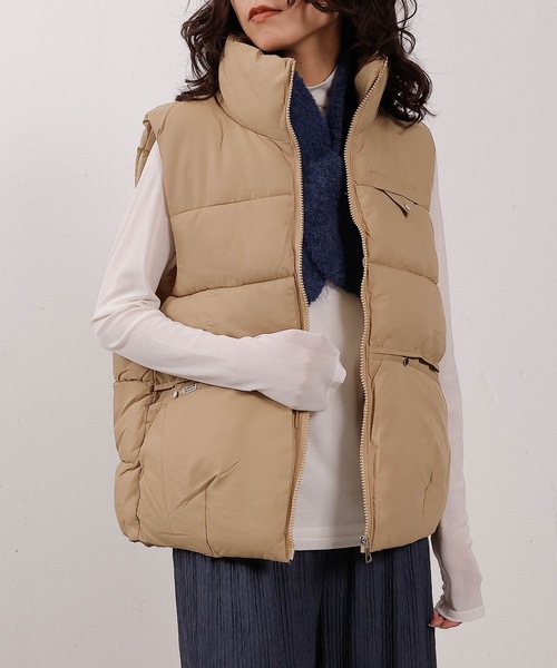 セール】中綿ポケットデザインベスト（ダウンベスト）｜emesuelee