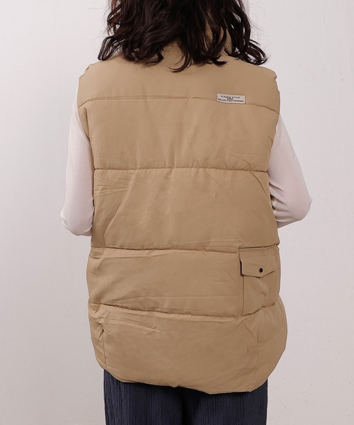 セール】中綿ポケットデザインベスト（ダウンベスト）｜emesuelee