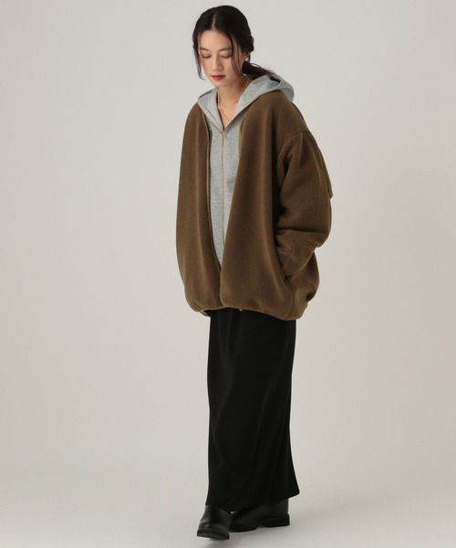 Elura（エルーラ）の「ライトボアブルゾン/607994（ブルゾン・レディース・ダークブラウン/キャメル/チャコールグレー/アイボリー/ブラック・SMALL/MEDIUM）」の18枚目の写真