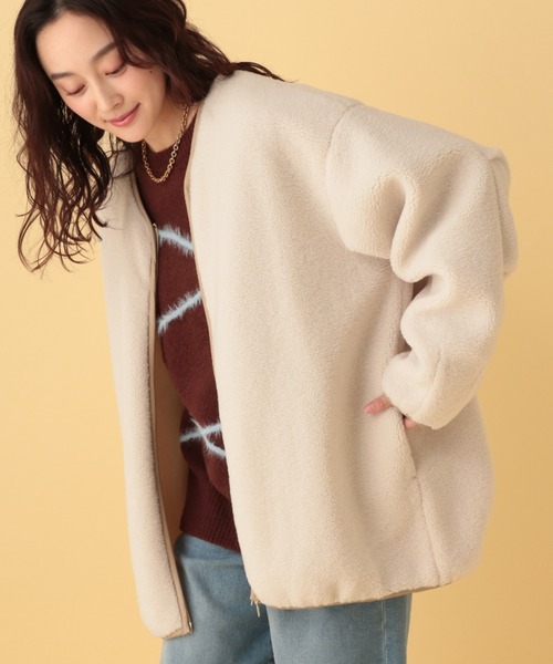 Elura（エルーラ）の「ライトボアブルゾン/607994（ブルゾン・レディース・ダークブラウン/キャメル/チャコールグレー/アイボリー/ブラック・SMALL/MEDIUM）」の12枚目の写真