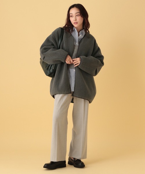 Elura（エルーラ）の「ライトボアブルゾン/607994（ブルゾン・レディース・ダークブラウン/キャメル/チャコールグレー/アイボリー/ブラック・SMALL/MEDIUM）」の9枚目の写真