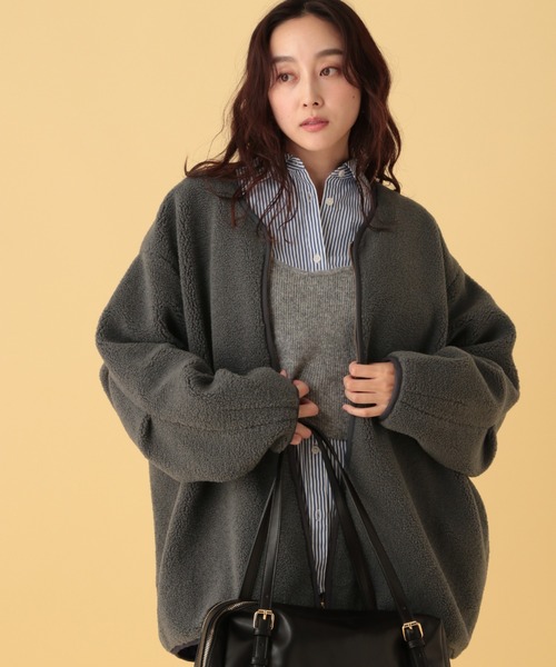 Elura（エルーラ）の「ライトボアブルゾン/607994（ブルゾン・レディース・ダークブラウン/キャメル/チャコールグレー/アイボリー/ブラック・SMALL/MEDIUM）」の8枚目の写真