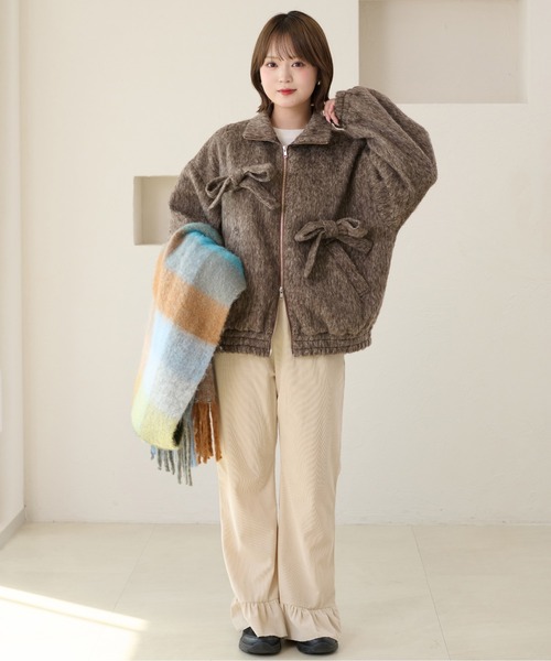 kutir（クティール）の「kutirlune／カラフルチェックマフラー（マフラー・レディース・ピンク系その他/ブルー系その他/ブラウン・FREE）」の7枚目の写真