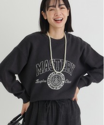 HONEYSUCKLE ROSE(ハニーサックルローズ)【レディース】【スウェット感覚のニット】「やわラク」スウェットライクロゴセーター（洗濯機で洗える）