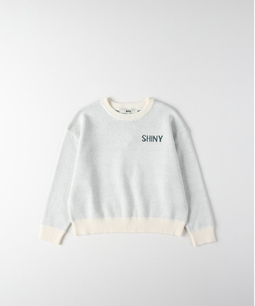 Right-on（ライトオン）の「【HONEYSUCKLE ROSE】スウェットライクロゴセーター (スウェットライク/ロゴ/通気性/デイリー/カジュアル/きれいめ / 親子でお揃い)（ニット/セーター・レディース・キナリ/ダークグレー/グレー・S/M/L）」の4枚目の写真