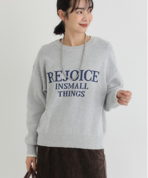 Right-on（ライトオン）の「【HONEYSUCKLE ROSE】スウェットライクロゴセーター (スウェットライク/ロゴ/通気性/デイリー/カジュアル/きれいめ / 親子でお揃い)（ニット/セーター・レディース・キナリ/ダークグレー/グレー・S/M/L）」の16枚目の写真