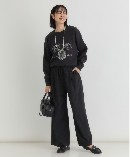 Right-on（ライトオン）の「【HONEYSUCKLE ROSE】スウェットライクロゴセーター (スウェットライク/ロゴ/通気性/デイリー/カジュアル/きれいめ / 親子でお揃い)（ニット/セーター・レディース・キナリ/ダークグレー/グレー・S/M/L）」の21枚目の写真