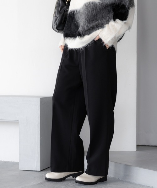 Elura（エルーラ）の「サマ見えあったかワイドパンツ＜低身長サイズあり＞/593424（その他パンツ・レディース・ブラック/ホワイト/キャメル・MEDIUM/LARGE/FREE(S)）」の2枚目の写真