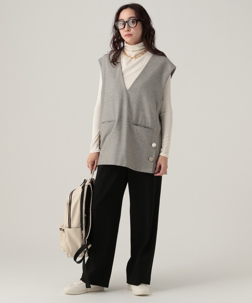 Elura（エルーラ）の「サマ見えあったかワイドパンツ＜低身長サイズあり＞/593424（その他パンツ・レディース・ブラック/ホワイト/キャメル・MEDIUM/LARGE/FREE(S)）」の14枚目の写真