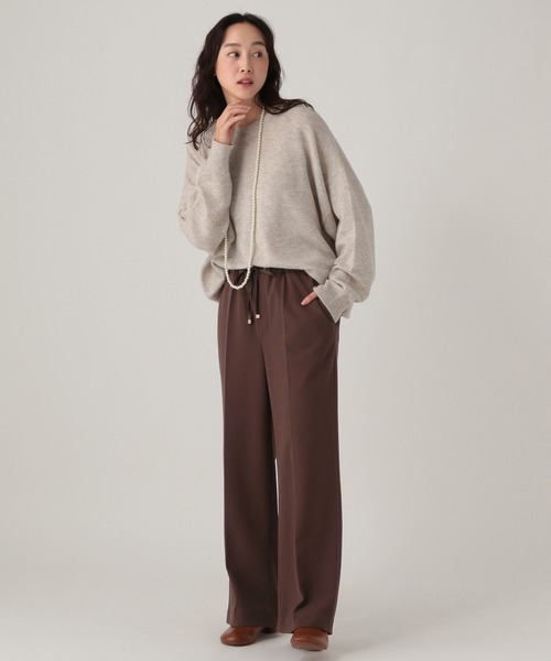 Elura（エルーラ）の「サマ見えあったかワイドパンツ＜低身長サイズあり＞/593424（その他パンツ・レディース・ブラック/ホワイト/キャメル/ブラウン・MEDIUM/LARGE/FREE(S)）」の6枚目の写真